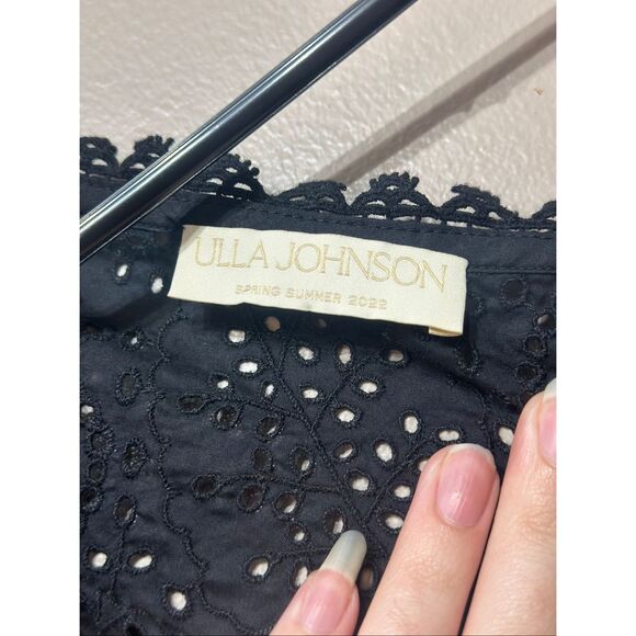 NWOT ULLA JOHNSON Julianna Asymmetric Lace Floral Eyelet Blouse Women's 2US - Picture 4 of 11